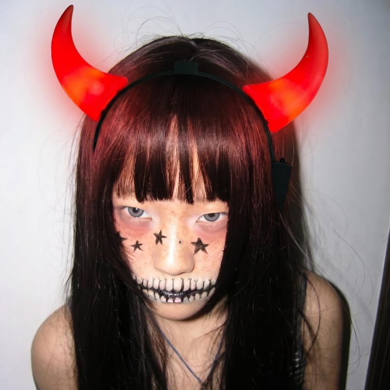 LED Devil Horns Headband Light - Diy Halloween Electronics ulasan dan harga