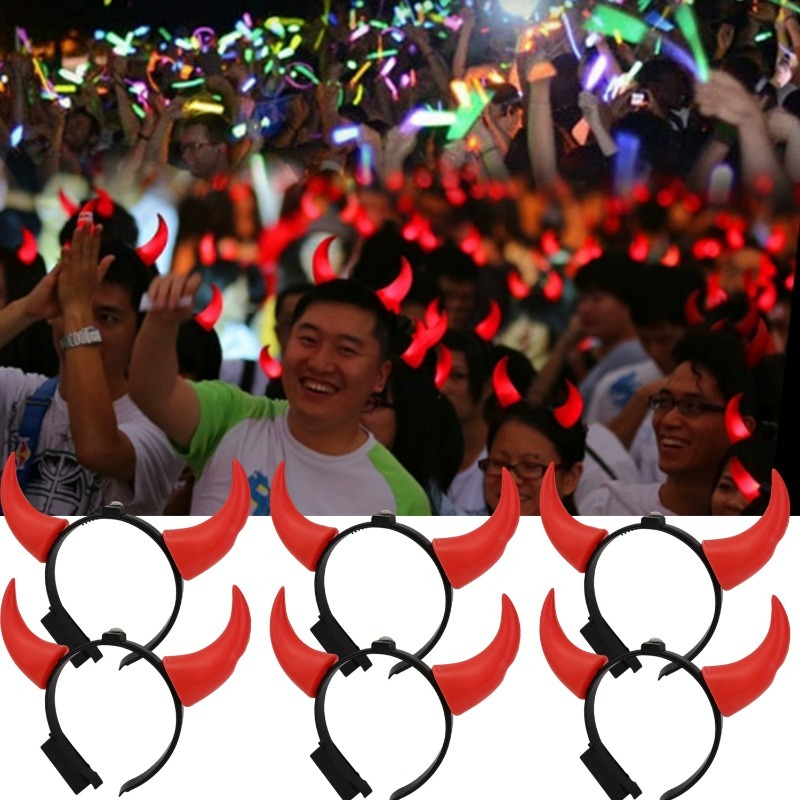 LED Devil Horns Headband Light - Diy Halloween Electronics ulasan dan harga