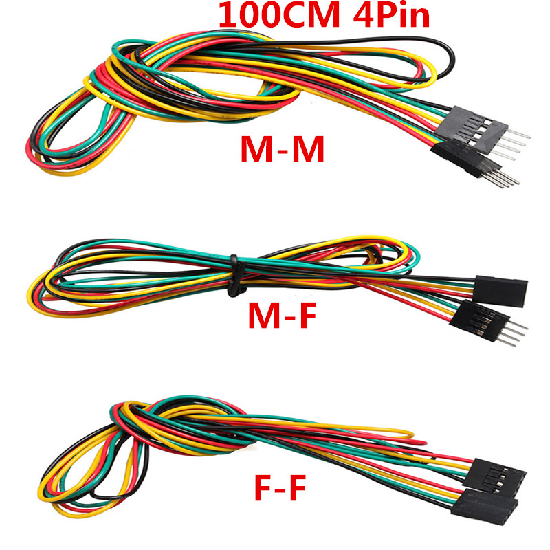 10pcs/lot 4pin 100cm M-M / M-F - Breadboard Jumper Wire ulasan dan harga