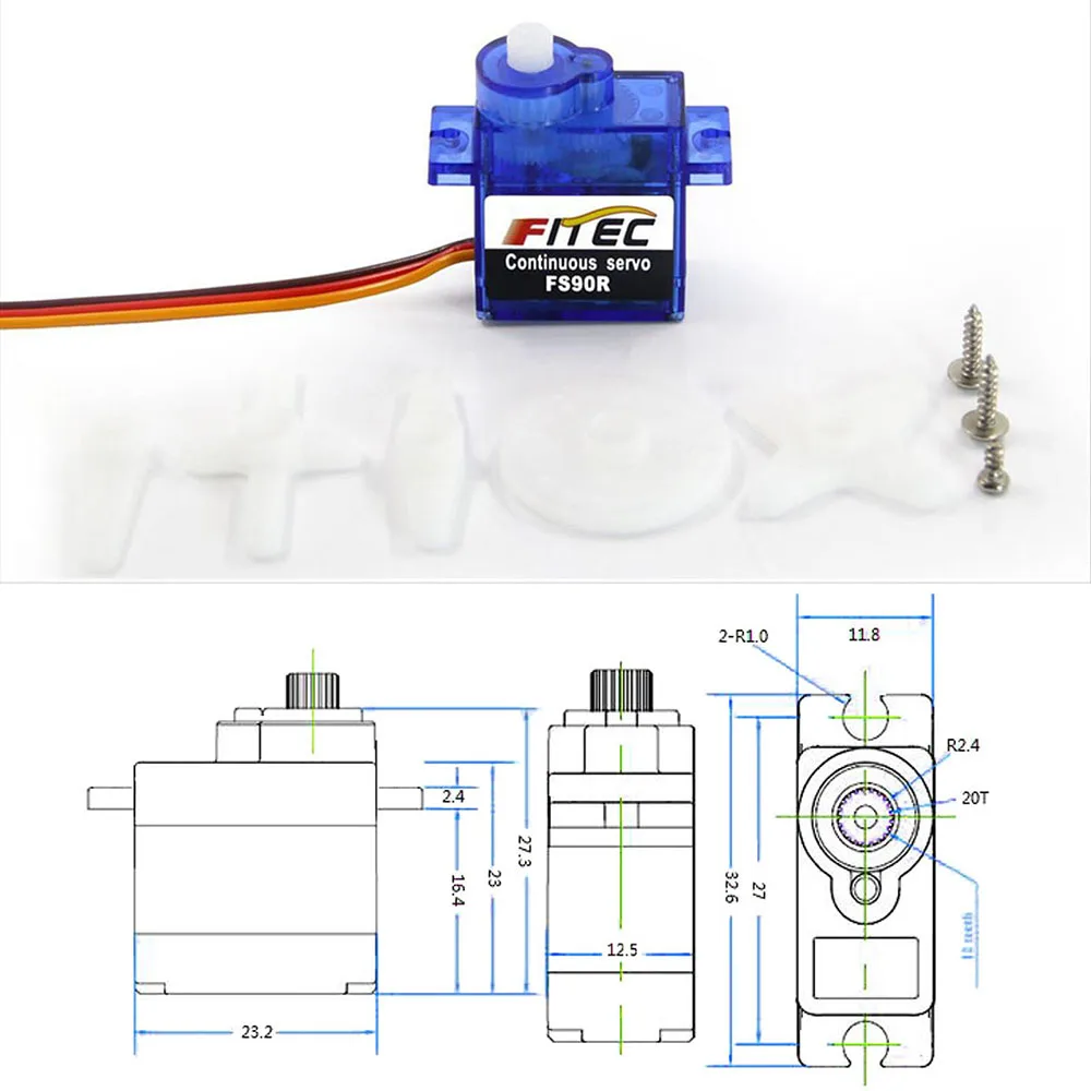 Feetech Mini FS90R Micro Servo - Diy Electric Car ulasan dan harga