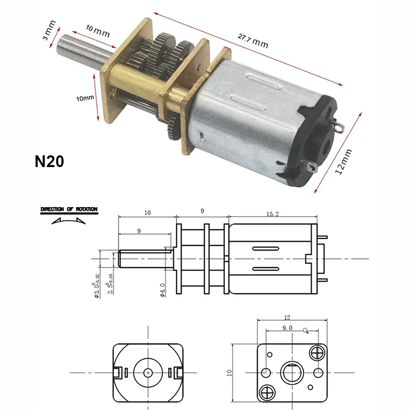 6V 12V 15-6000RPM GA12-N20 DC  - Diy Electronics Motor ulasan dan harga