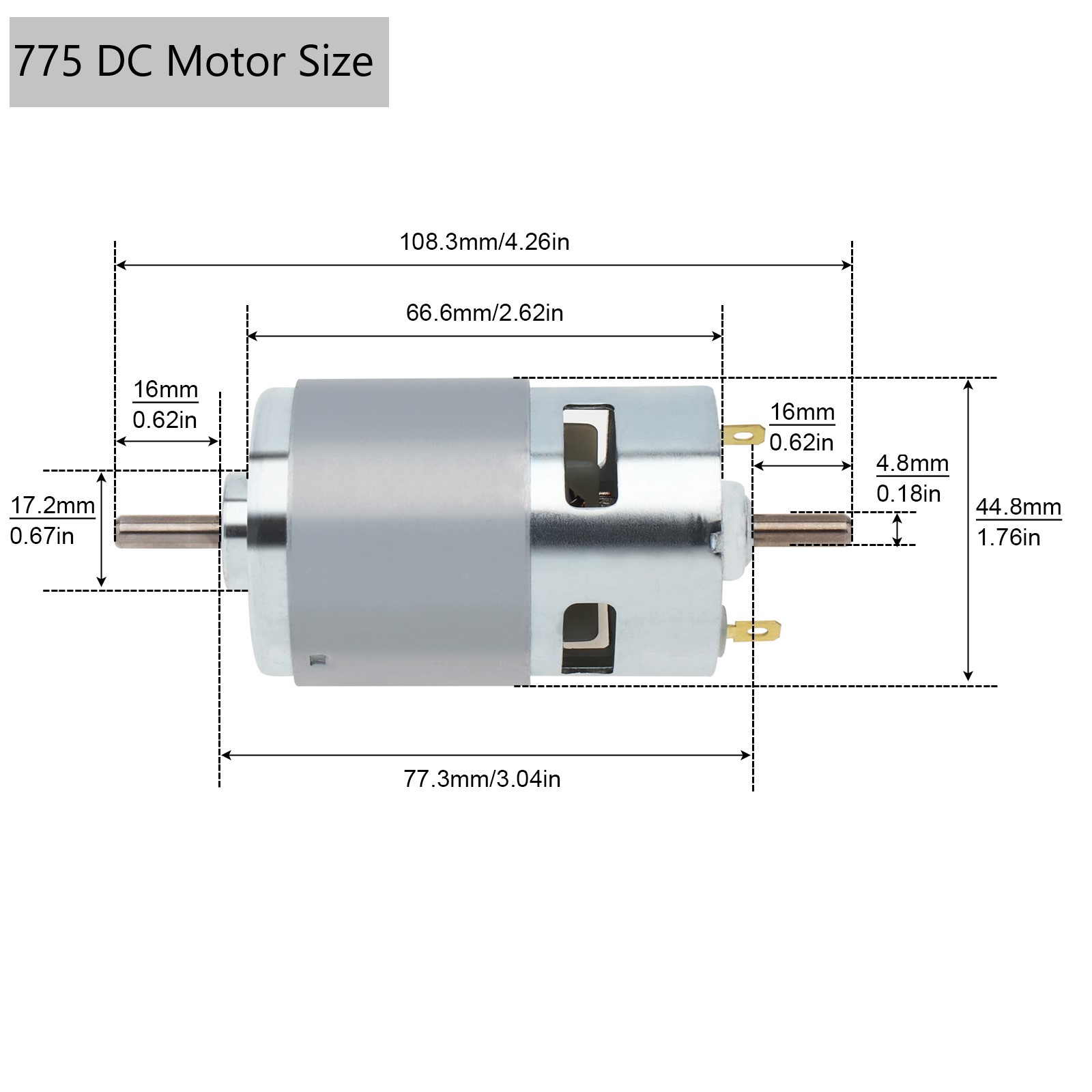 775 795 895 DC Motor 12V Dual  - Diy Electronics Motor ulasan dan harga