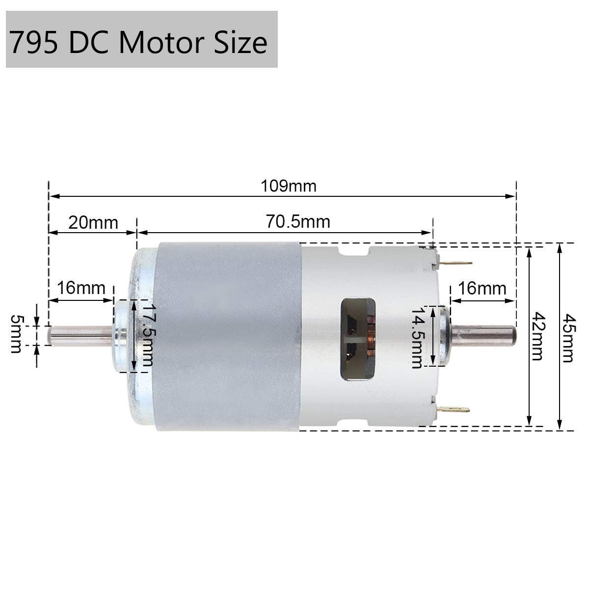 775 795 895 DC Motor 12V Dual  - Diy Electronics Motor ulasan dan harga