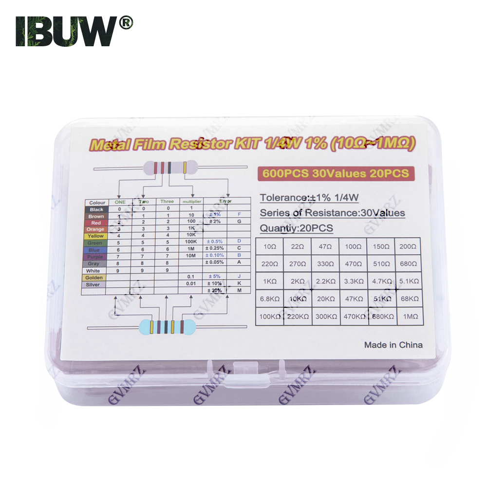 600PCS 30Values 1/4W Metal Fil - Diy Home Electronics Projects ulasan dan harga
