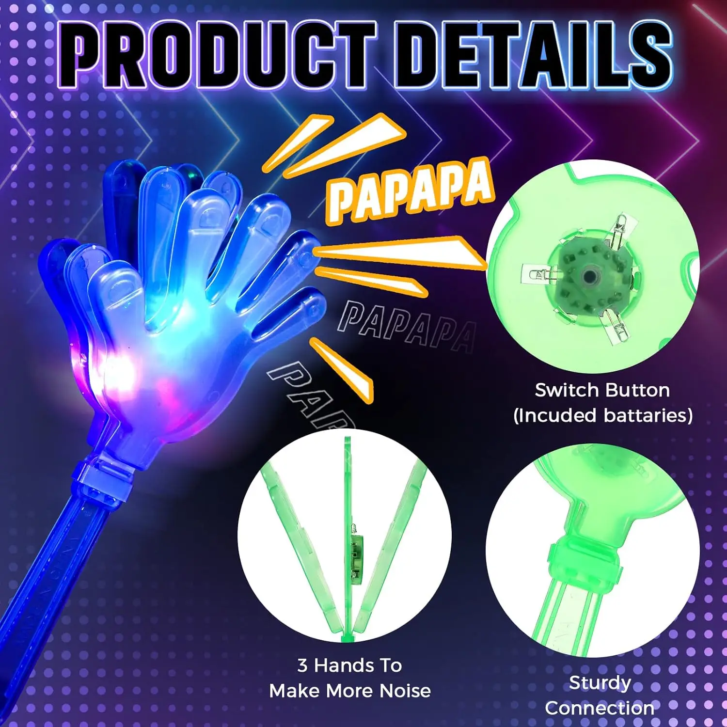 12pcs Hand Clappers Light up L - Diy Halloween Electronics ulasan dan harga