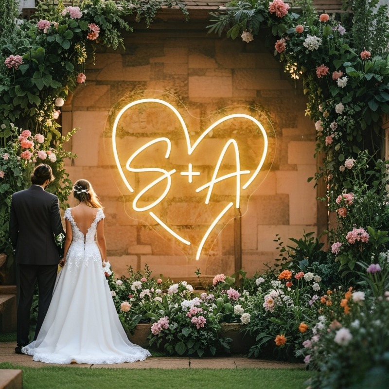 Custom Initials Heart LED Neon - Diy Halloween Electronics ulasan dan harga
