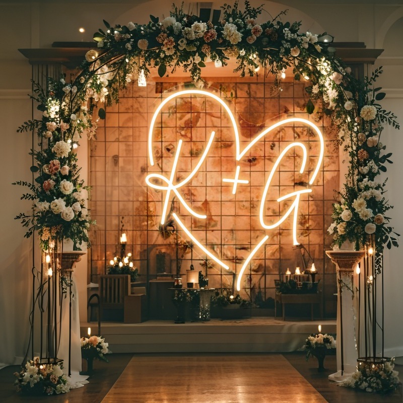 Custom Initials Heart LED Neon - Diy Halloween Electronics ulasan dan harga