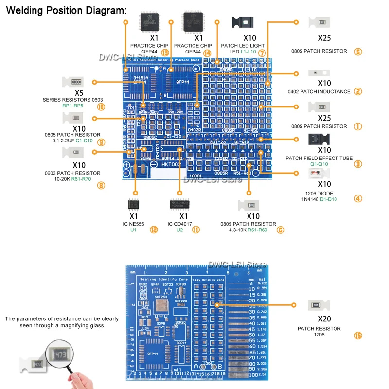 SMD/SMT Components Soldering P - Diy Home Electronics Projects ulasan dan harga
