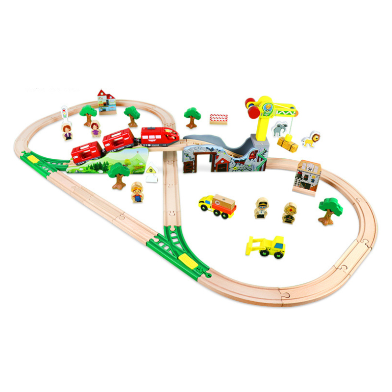 Wooden Train Rail Mine Crane R - Diy Electric Car ulasan dan harga