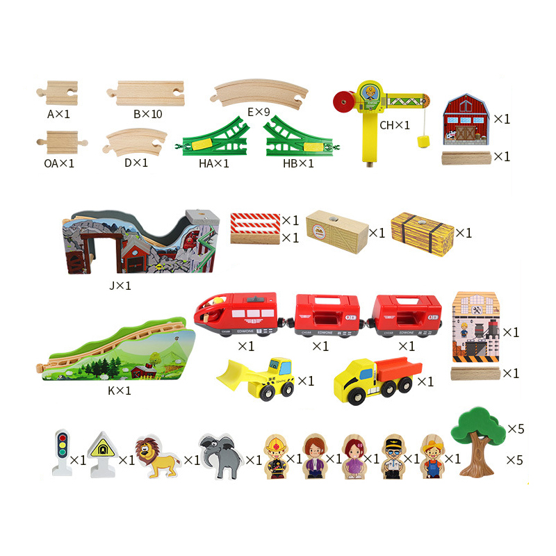 Wooden Train Rail Mine Crane R - Diy Electric Car ulasan dan harga