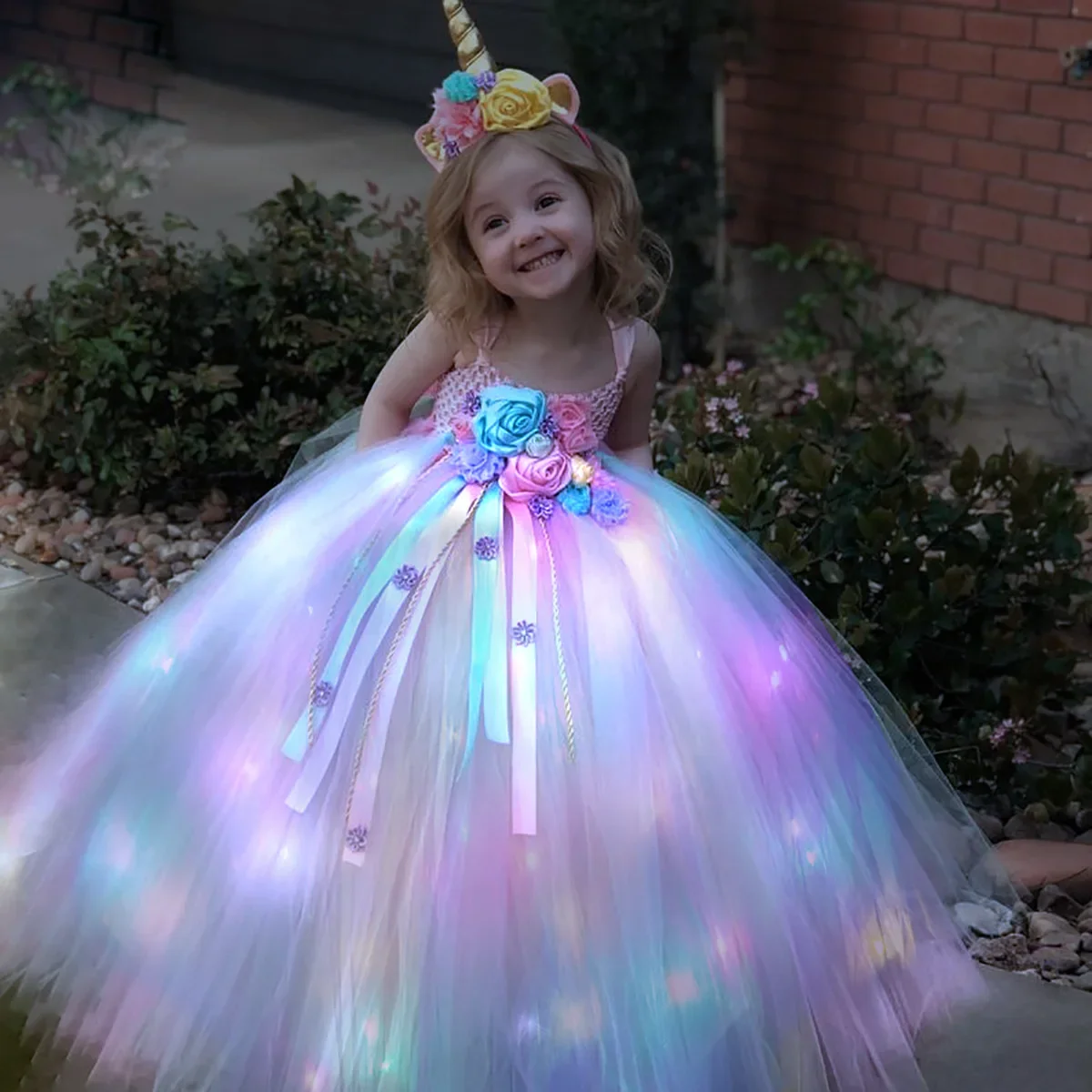 Gilrs Long LED Unicorn Tutu Dr - Diy Halloween Electronics ulasan dan harga
