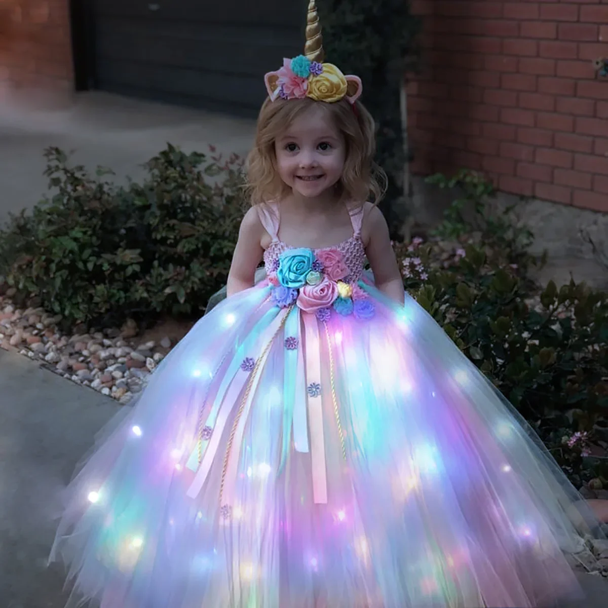 Gilrs Long LED Unicorn Tutu Dr - Diy Halloween Electronics ulasan dan harga