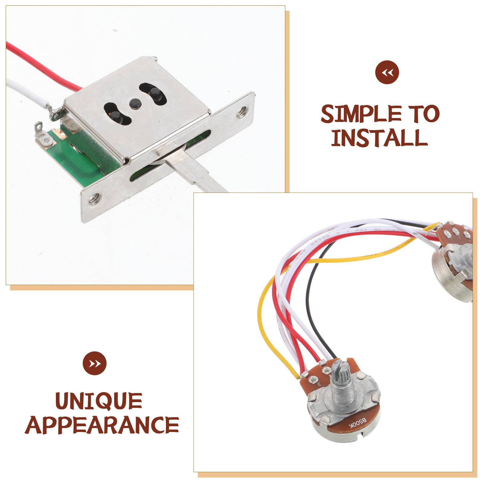 1Set Guitar Wiring Harness Kit - Diy Guitar Electronics Kit ulasan dan harga