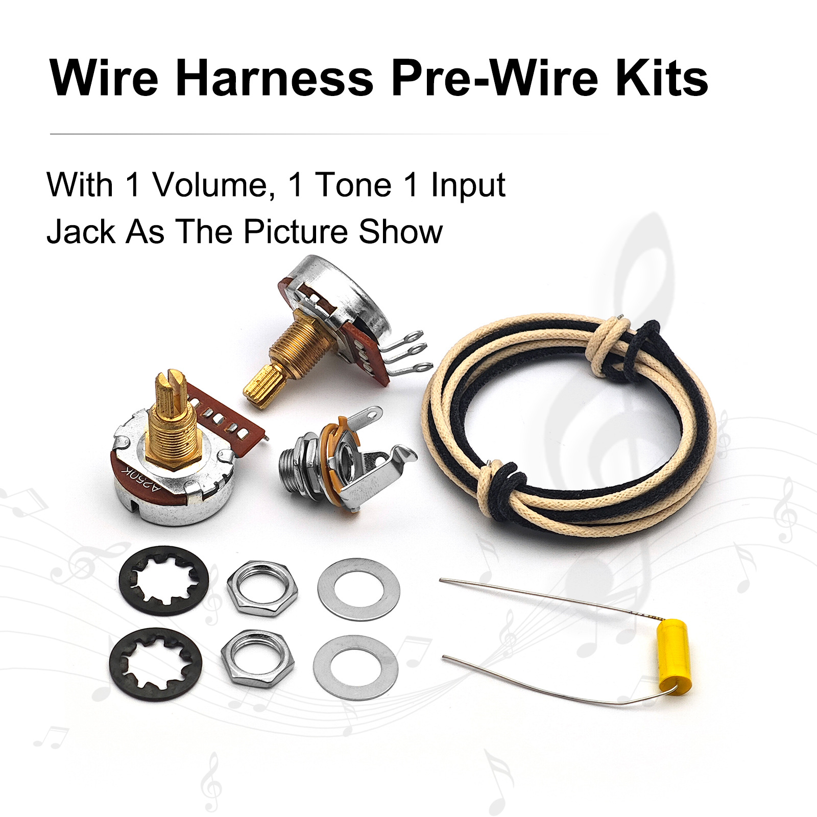 Bass DIY Wiring Harness1 Volum - Diy Guitar Electronics Kit ulasan dan harga