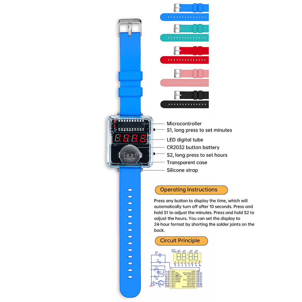 DIY Electronic Watch Kit 0.28' - Diy Box Electronics Mall ulasan dan harga